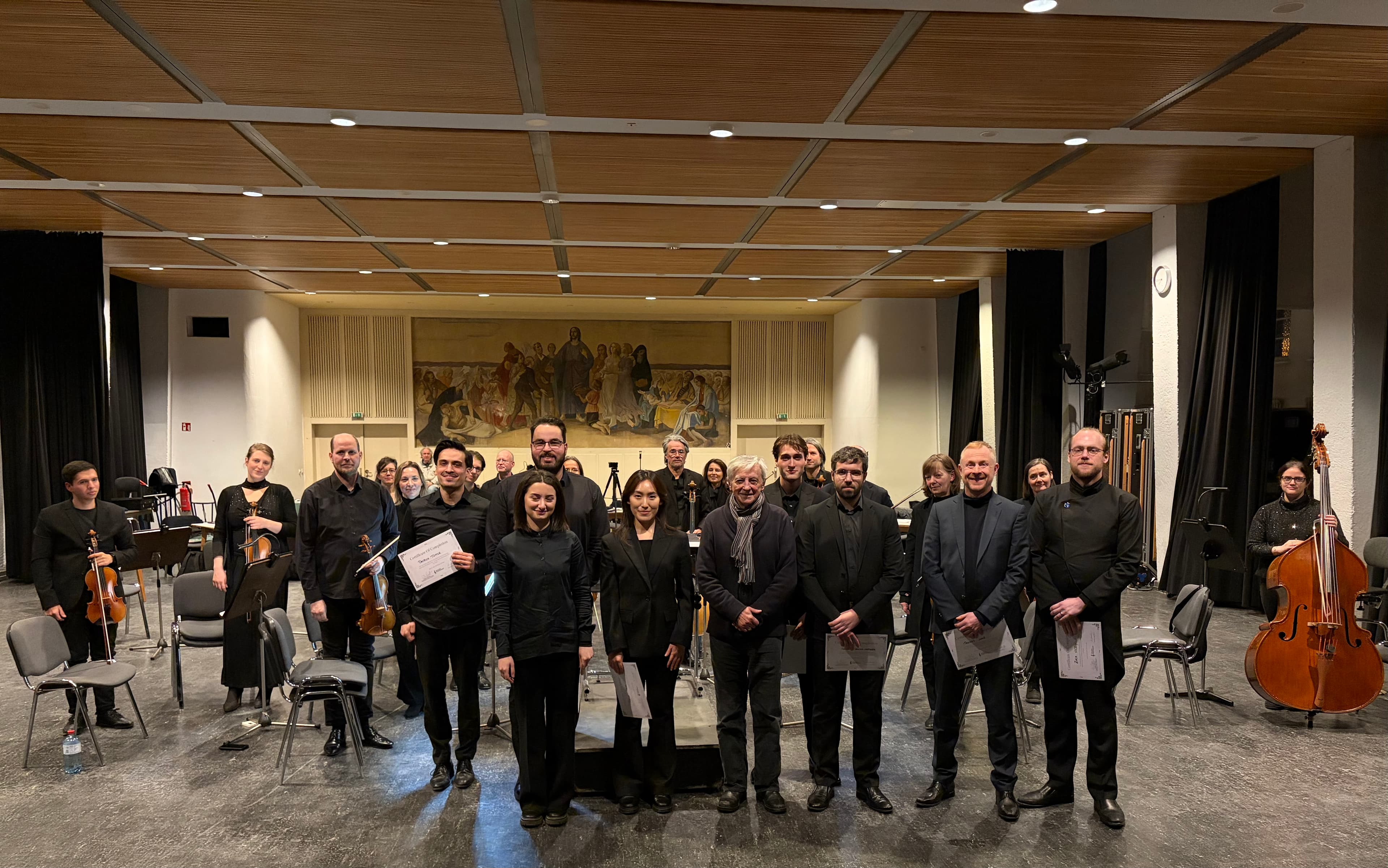 Participants of a previous masterclass with Maestro Tamayo and the Berliner Symphoniker